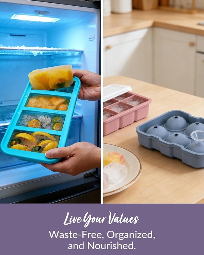 6 Pack Silicone Freezer Trays with Lid, Soup Freezer Container Molds, Perfect for Freezing Broth, Rice, Individual Portions, Meal Prepping and More