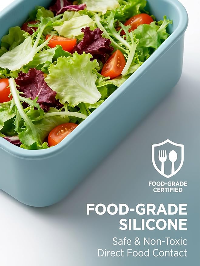 8 Pcs 2 Cup Silicone Freezer Trays With Lid, 23 oz Meal Prep Silicone Molds, Reusable Freezer Storage Containers for Soups, Sauces, Stews, Leftovers (Slate Gray)