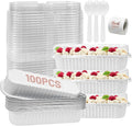 100Pack Mini Loaf Pans with Lids and Spoons and Stickers Individual Mini Cake Pans Disposable Portable Stackable, 6.8Oz Aluminum Pans Tins, Dessert Cups Containers for Sales,Party White
