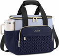 LOVEVOOK Lunch Bag Women, Insulated Wide Opening Adult Lunch Box for Women Work with Cup Holder, Large Lunch Cooler Tote Bag with Utensils Pocket for Office Campus Picnic Beach Mom Nurse Family