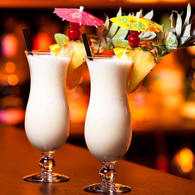 Lallisa 12 Pcs Plastic Hurricane Glasses 15 oz Shatter Resistant Clear Plastic Pina Colada Cocktail Glasses Break Resistant Drinking Tulip Milkshake Cups for Beer Juice Margarita