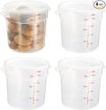 CURTA 18 Quart Translucent Round Food Storage Container with Lid, Pack of 4 – NSF Listed, BPA-Free, Commercial-Grade Polypropylene, Freezer & Dishwasher Safe, Non-Stick, Easy-Read Graduations