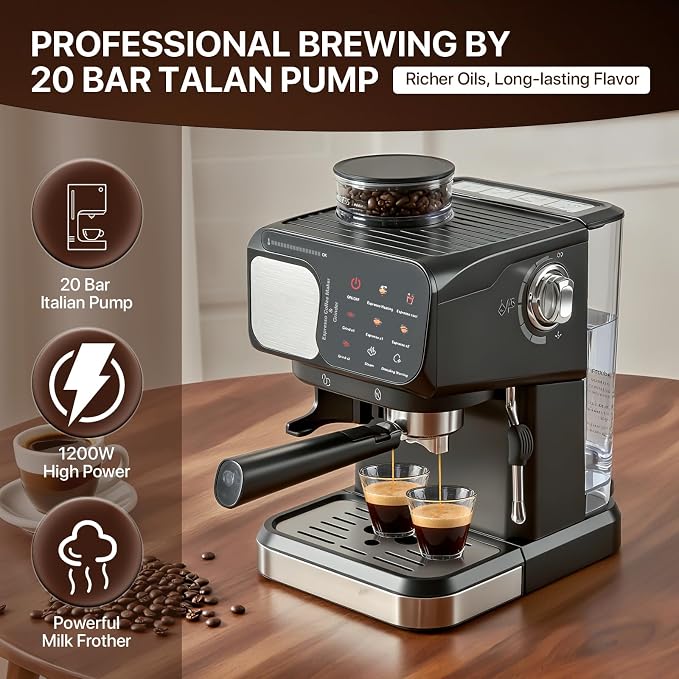 Espresso Machine Professional Home Espresso Maker Espresso Coffee Fast Heating for Cappuccino/Latte Coffee Machine for Home, Office for Latte Cappuccino-Black