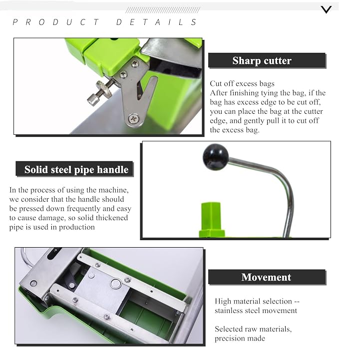 JIAWANSHUN Manual Clipping Machine Plastic Bag Clipper Sealing Machine Food Packaging Sealer Stapler Taping Machine Bag Neck Stapler with 2000pcs U-shaped Staples for Supermarket