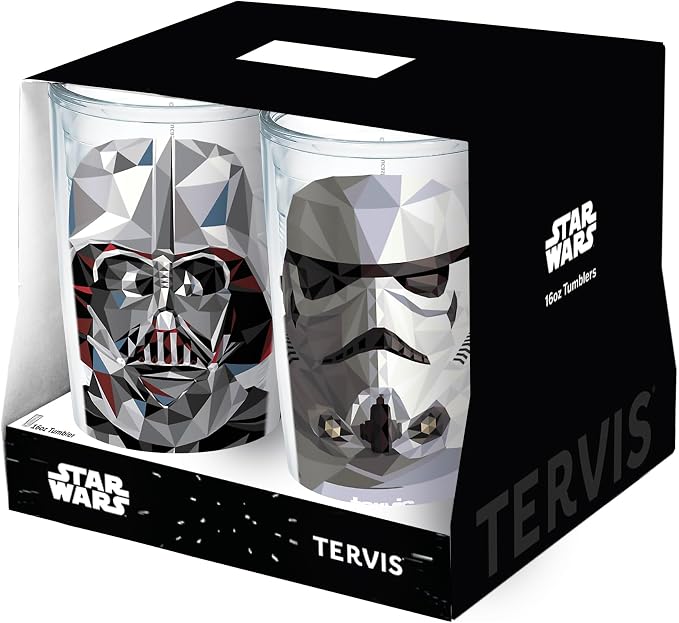 Tervis Star Wars Cubed Collection Assorted Made in USA Double Walled Insulated Tumbler Travel Cup Keeps Drinks Cold & Hot, 16oz - 4pk, Classic