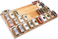 Bamboo Spice Drawer Organizer, 4 Tier In Drawer Spices Rack for Cabinet Drawer Expandable From 13" to 26", Stackable Seasoning Storage Organizer Insert