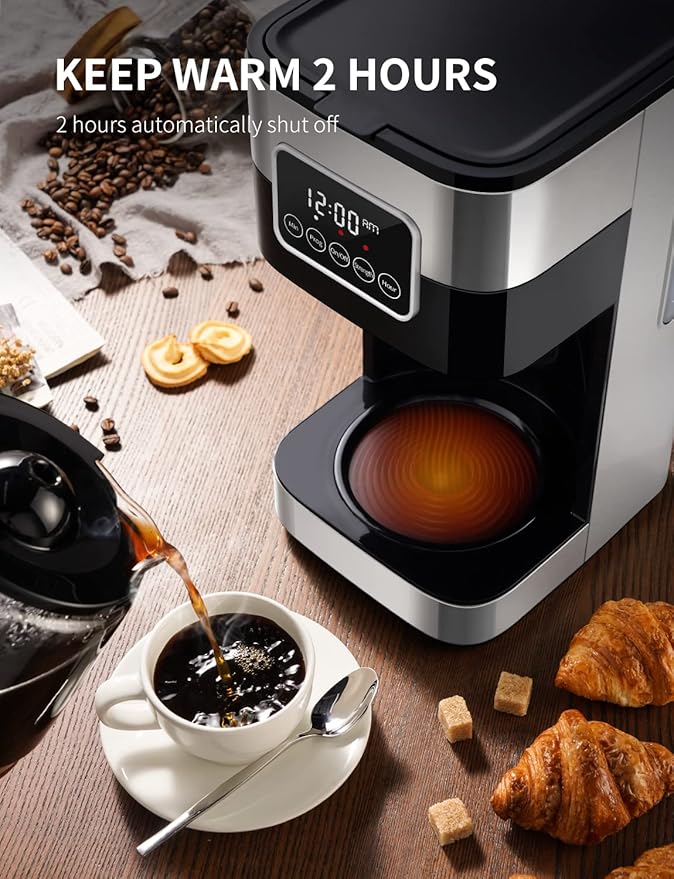 SHARDOR Electric Burr Coffee Grinder Bundle with 10-Cup Programmable Coffee Maker