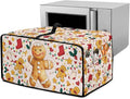 Countertop Convection Oven Cover Dust-Proof Toaster Oven Cover with Accessories Pockets, Countertop Convection Oven Protector, M, Gingerbread Man Christmas String Lights