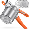 Potato Ricer, Sopito Upgraded Stainless Steel Potato Masher with 3 Interchangeable Discs, Heavy Duty Kitchen Tool Gadget, Orange