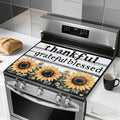 Stove Top Cover for Electric Stove, Vintage Farmhouse Style Glass Cooktop Protector, Multi-functional Kitchen Counter & Washer Top Cover