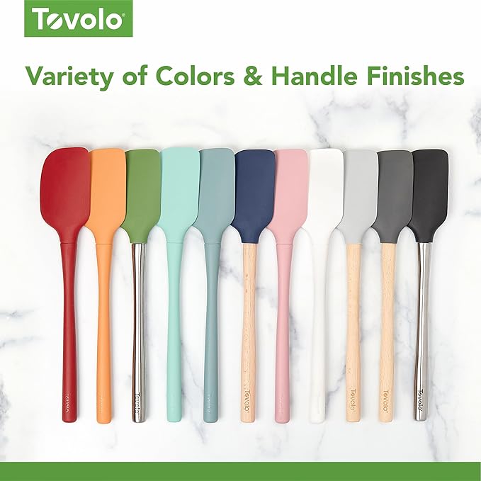 Tovolo Flex Core 5 Piece Silicone Spatula Set Heat Resistant All Silicone Utensils Include Non Stick Spatula Spoonula Jar Scraper, Dishwasher Safe BPA Free Spatulas for Baking Mixing, Charcoal Gray