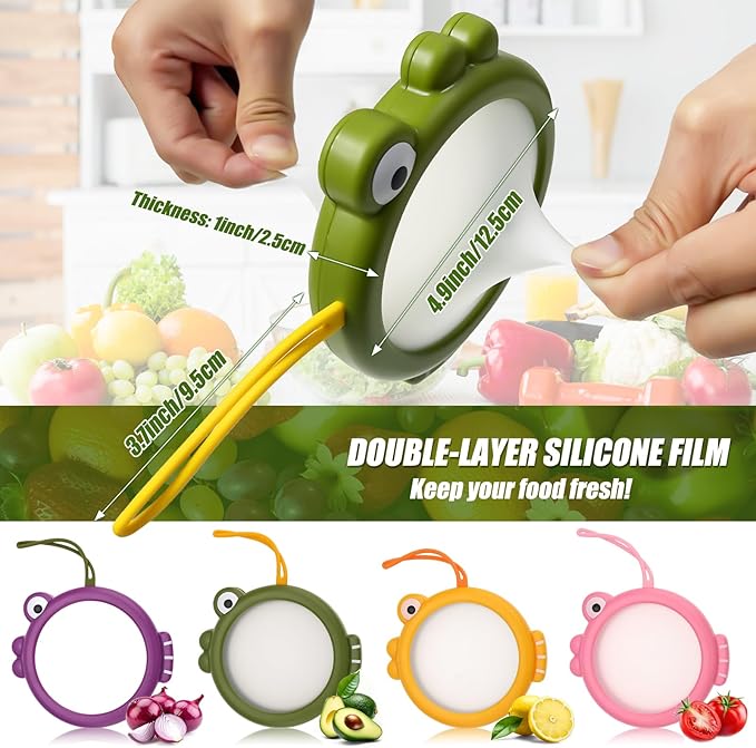 Set of 8 Fish-Shaped Fresh Food Containers, Fresh Pod, Reusable Silicone Storage Pods for Avocado, Onions, Lemon, Tomatoes, Garlic – Anti-Oxidation for Fridge, Send Goods from Local Warehouse