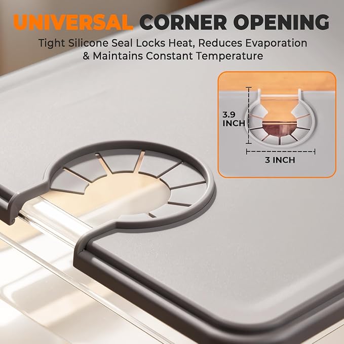 HOMENOTE Sous Vide Container 12 Quart with Collapsible Silicone Lid,Complete Sous Vide Accessories Kit BPA Free,Compatible with Anova and Most Sous Vide Cookers（Comes with Rack）