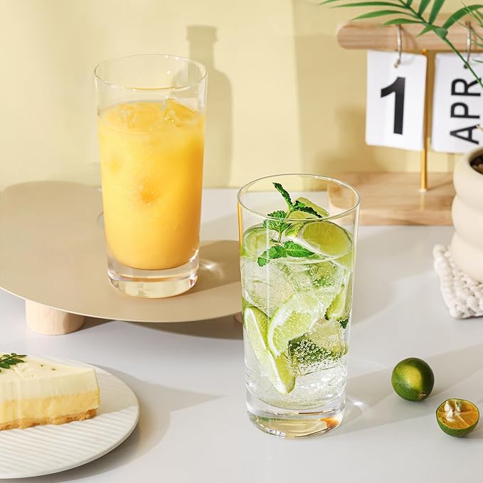 Highball Glasses Set of 12, 13oz Tall Drinking Glasses, Water Glass for Kitchen, Tom Collins Glasses, Mojito Glass Cups, Cocktail Glasses for Bar Glassware