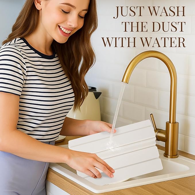 Large Stone Dish Drying Mats for Kitchen Counter 24"(L)×16"(W) Foldable Quick Dry Stone Dish Drying Mats Kitchen Absorbent Diatomaceous Earth Drying Stone Mat for Dishes Bottles Cups White