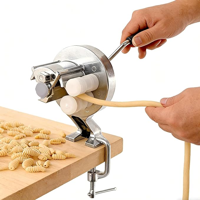 Manual Cavatelli Pasta Maker, Heavy-Duty Aluminum, Easy Operation, Non-Stick, Compact for Home Kitchen Gnocchi
