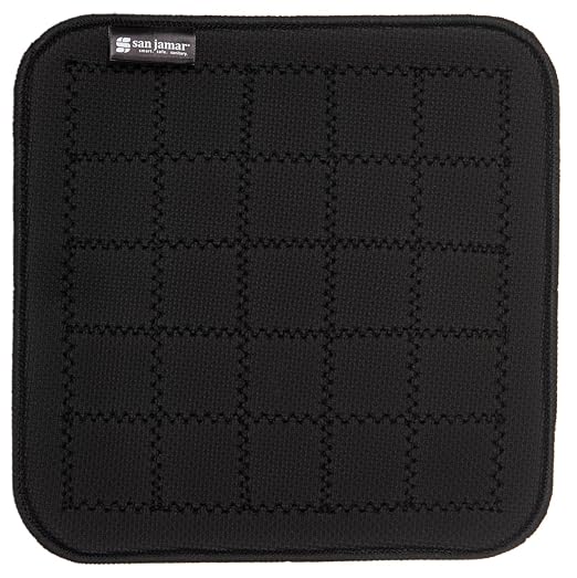 Carlisle FoodService Products Ultigrip Neoprene Commercial Hot Pad Pan Holder, 7" X 7", Black