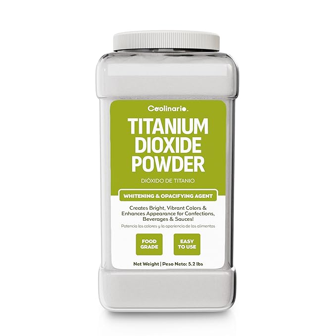 Coolinario Titanium Dioxide Powder (1 GAL - 5.2 LBS) Food Grade | Whitening & Opacifying Agent for Confections, Beverages & Sauces, Creates Bright, Vibrant Colors & Enhances Appearance