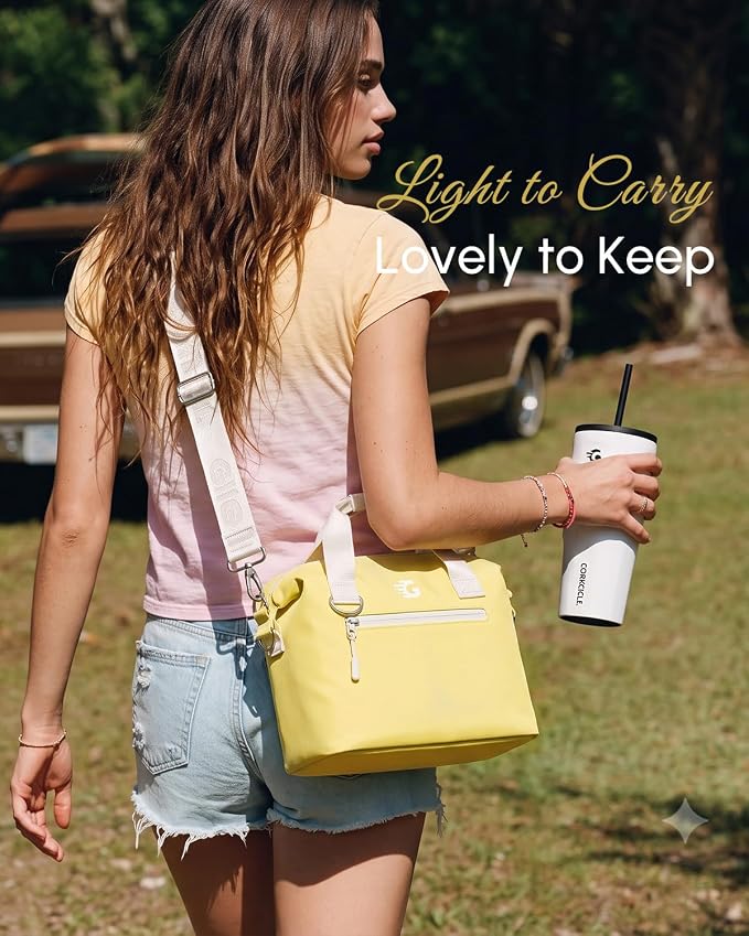 GLORIEROO Pastel Lunch Box Women | Insulated Soft Waterproof Leakproof Lunch Bag Cooler | Adjustable Strap | BPA-Free