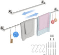 Adjustable Single Bath Towel Bar 23.6 to 42 Inch, ZUEXT Polish Chrome Finished Stainless Steel Towel Holder, Expandable Wall Mounted Towel Rail for Bathroom Kitchen Washroom,1" Tube Towel Rail Racks