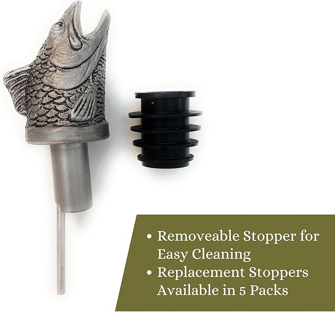 TXOKO Premium Stainless Steel Wine Pourer, Aerator and Decanter - Pour Spout for Red, White and Rose Wine, Liquor and Olive Oil! Gift Box Packaging includes extra stopper.