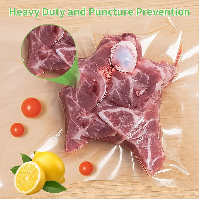 MakMeFre 300 Pint Size 6" x 10" Vacuum Sealer Bags with BPA Free and Heavy Duty,Great for Food Storage Vaccume Sealer PreCut Bag