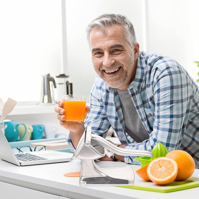Hand Press Fruit Juicer Portable Juicer Machine Cold Press Orange Lemon Squeezer Safe Sturdy Aluminum Alloy
