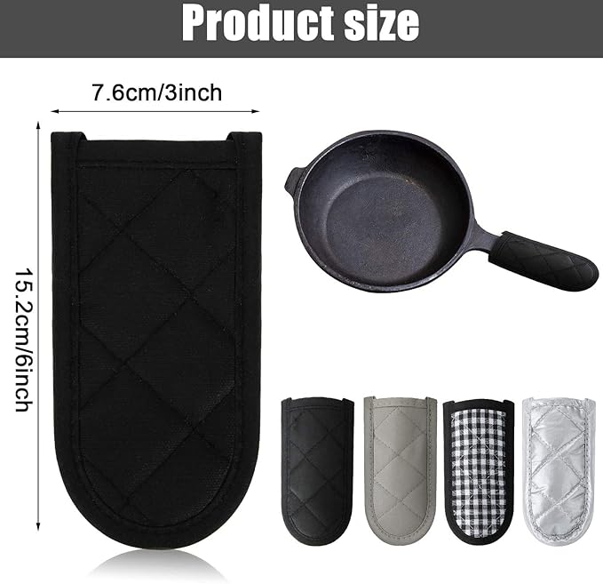 Patelai 24 Pcs Cast Iron Skillet Handle Covers, Pot Handle Covers Heat Resistant, Hot Pan Sleeve Skillet Mitt Holder Non Slip for Kitchen Cooking BBQ and Baking Cookware Tools