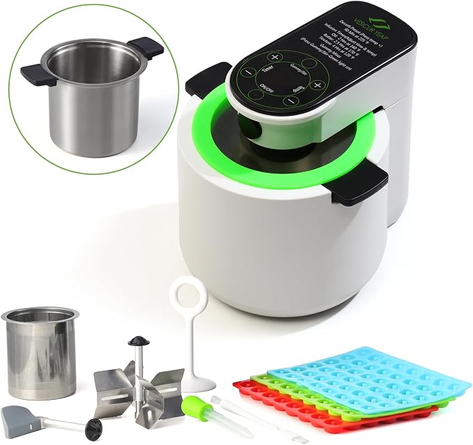 Herbnifique 3-In-1 Decarboxylator & Oil Infuser & Gummy Maker Machine With Mixing Function, Tincture Maker, Herbal Recipe Book Included (White)