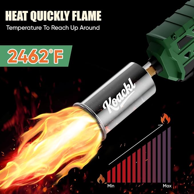 KOACKL Propane Torch Gun | Adjustable Flame Thrower Gun, Gas Welding Kits Blow Torch for Ooutdoor Welding, Campfire & Charcoal (Propane Tank Not Included)