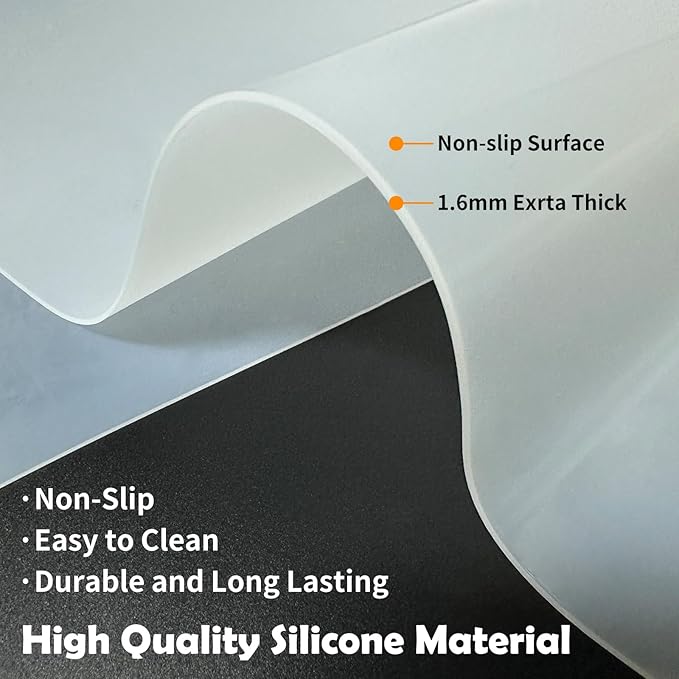 Large Silicone Mats, 78.7”x15.7”(200cmx40cm) Extra Large Silicone Heat Resistant Mat, Countertop Protector, Nonstick Waterproof Mats for Kitchen Counter, Shipped Rolled Up Kitchen Counter Mat, Black