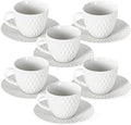 3-Ounce Espresso Cups Set of 6, Mini Coffee Cups with Saucers, Ceramic Demitasse Mugs Cappuccino Cup, Suit for Espresso Machine & Coffee Maker, Microwave Dishwasher Safe, Gift for Housewarming Wedding