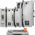 Vacuum Seal Bags for Travel with Pump, Light Grey, 20+20+28 | Reusable Nylon, Compression Packing Cubes, Odor & Waterproof, Space Saving for Suitcase & Backpack, 3Pcs