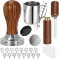 53.3mm Espresso Accessories Kit, 24PCS Coffee Tamper Set， WDT Tool,stainlesss Frothing Pitcher, Stirrer, Tamper Mat, Latte Art Pen Coffee puck screen