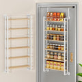 IBUYKE 6 Tier Over The Door Pantry Organizer,Wall Mounted Spice Rack,Door Hanging or Wall,Adjustable Hanging Storage Shelves,Spice Organization for Kitchen cabinet,Bathroom,Closet,Natural UTLJ028R