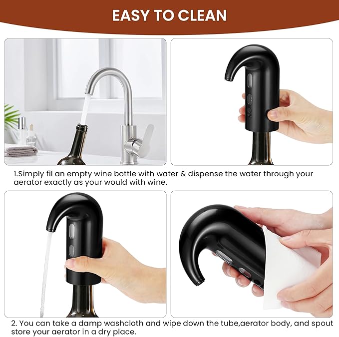 BLUBYEES Electric Wine Aerator, Decanter & Dispenser – USB Rechargeable, Gift for Christmas, Housewarming, Birthday, Wedding, Anniversary, and Retirement, Ideal for Wine Lovers, Men and Women