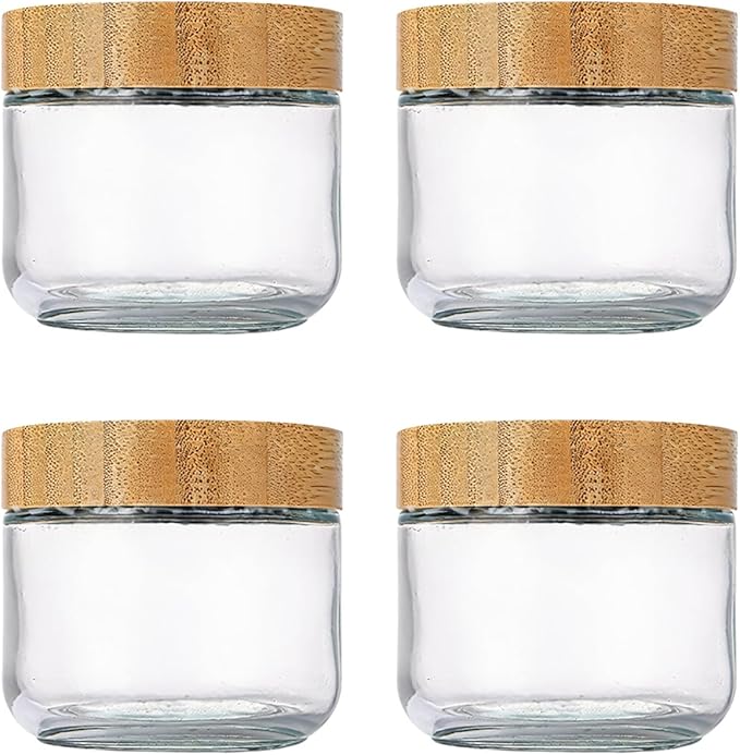 Glass Storage Jar with Airtights Lid for Overnight Oats Yogurt Parfaits and Food Storage 300ml 480ml Glass Food Container
