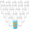 16 Oz Acrylic Snowglobe Tumbler, 20 Pack Pre-Drilled Double Wall Plastic Clear Cup for Glitter Snow Globe Diy, Double Wall Plastic Snowglobe Cup with Clear Lid