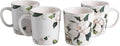 Bico Magnolia Floral Ceramic Coffee Mugs Set of 4, 18 oz Large Tea Cups with Handle, Aesthetic Latte Mugs for Cappuccino Cocoa, Lead-Free, Dishwasher and Microwave Safe, Housewarming Gift