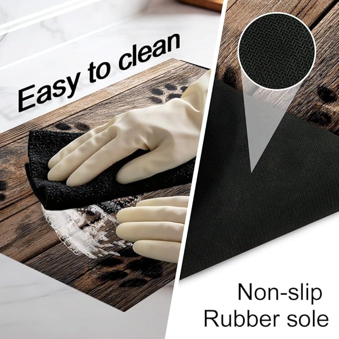 Stove Top Cover for Electric Stove 28.35 x 20.47 Inch Non Slip Stove Mat Rustic Paw Print Glass Cooktop Protector Kitchen Counter Mat