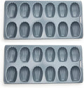 Fox Run Premium Non-Stick Madeleine Pan, Set of 2, Grey Carbon Steel, 12-Cup