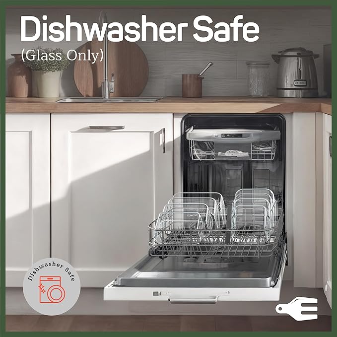 Emporio Kitchen Borosilicate Glass Food Storage Containers with Lids 24 Pieces, BPA-Free Stackable Lunch & Leftover Containers, Microwave, Freezer & Dishwasher Safe, 100% Airtight Leak-Proof, Aqua