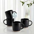 HaWare 13OZ Coffee Mugs Set of 4, Stoneware Coffee Cups, Ceramic Latte Mug for Man, Woman, Dad, Mom, Modern Tea Mugs for Latte/Cappuccino/Cocoa/Milk, Dishwasher& Microwave Safe, Frosting Black