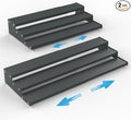 Expandable Spice Rack Storage organizer with 3-Tier step shelf cabinet,seasoning rack organizion.Great for Kitchen countertop shelves,Bathroom,dressing table,Cupboard,Pantry and more(2packs/Gun-gray)