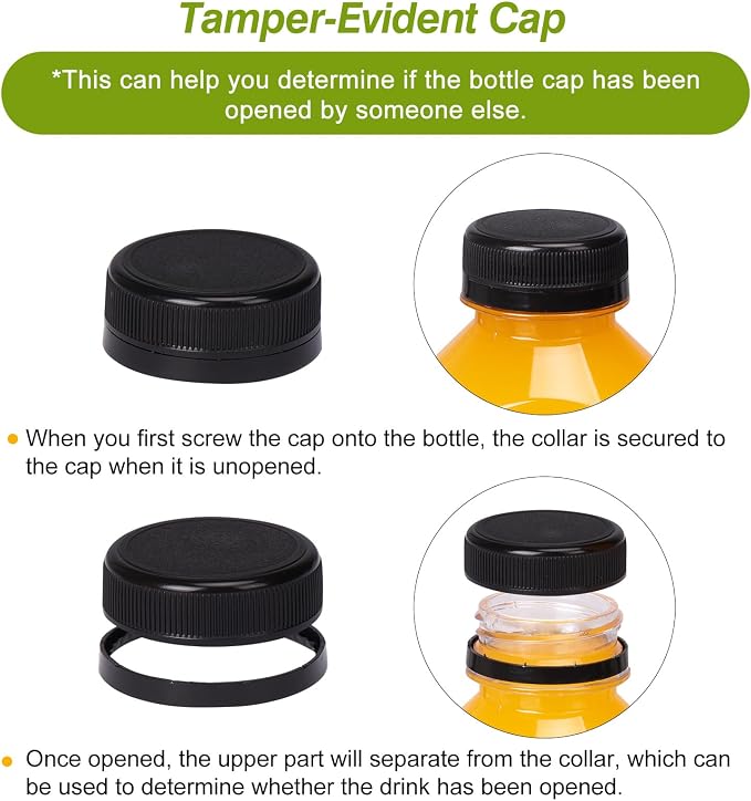 TOMNK 10pcs 33oz Juice Bottles with Caps, Reusable Plastic Juice Bottles with Lids and Labels, Funnel, Brush Beverage Containers for Juicing, Smoothies, Tea, Milk