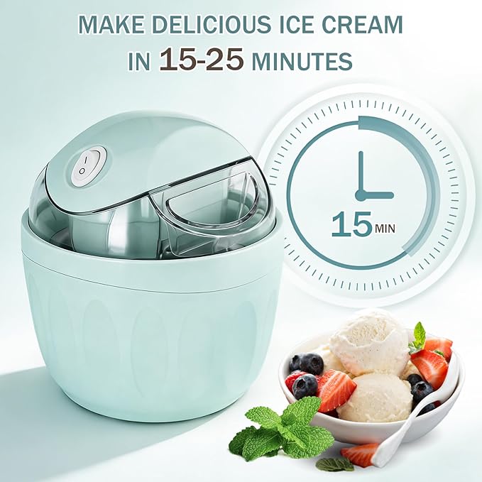 Mini ice Cream Maker, 2026 New DIY Mini Ice Cream Maker,One-Touch Dessert Maker, Single Serving of Gelato, Frozen Yogurt, Compact Electric Makers for Kitchen, Just 15 Minutes