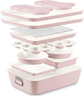 Country Kitchen Nonstick Stackable Bakeware Set - Deluxe Heavy Duty, Durable, Easy Release Baking Set, Pink, 13 Pcs with Handles