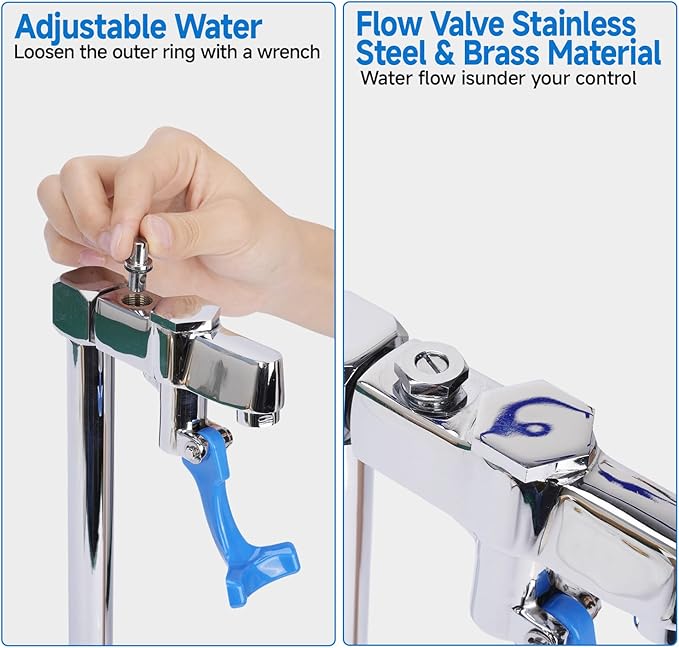 14 inch Glass Filler Faucet, Glass Filling Station Water Station Drinking Water Faucet with 1/4" & 3/8" Adapters & Sealing Tape, Male for Bar Cafe Restaurant Kitchen Hotel Public Lounge