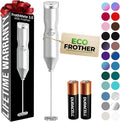 Zulay Kitchen Powerful Frother Wand AA Batteries Included, Ultra Fast Handheld Drink Mixer, Comfort Milk Frother, Stainless Steel Whisker, Frother Handheld for Coffee, Protein & Matcha - Frothmate 2.0