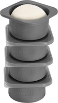 PLUS 1000ml Pizza Dough Proofing Boxes for DIY Artisan Pizza, Food Grade Silicone Stackable Containers with Lids, Sturdy Reinforced Steel. Freezer, Fridge, Dishwasher Safe (4Space Grey Plus)